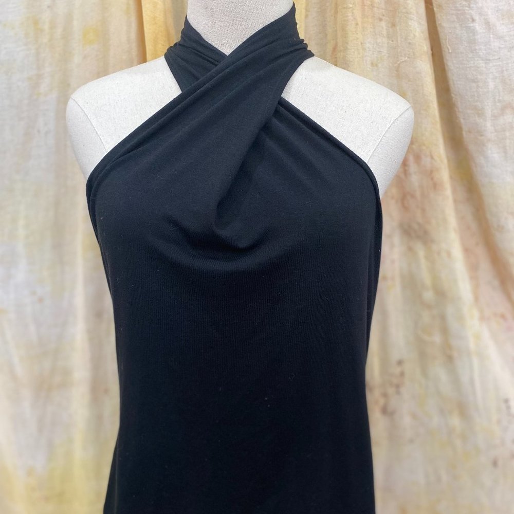 Elie Tahari Black Sleeveless Crisscross Top